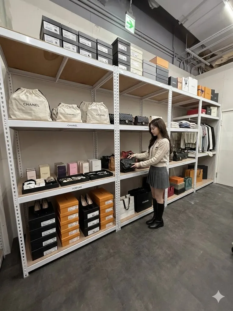 AI 優化情境示意：廚房與家庭備品架，瓶罐、餐廚用品與收納盒分層放置，依使用頻率安排易取位置。